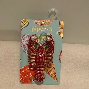 Piper·K Red Crystal Lobster hair Clip
